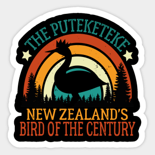 Funny Puteketeke New Zealand's Bird Of The Century Vintage Sticker